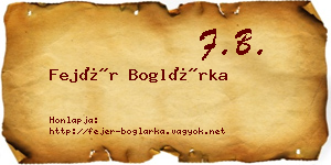 Fejér Boglárka névjegykártya