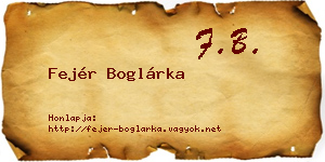 Fejér Boglárka névjegykártya