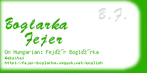 boglarka fejer business card